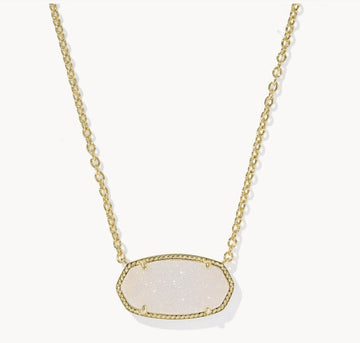 KENDRA SCOTT- Elisa Gold Statement Pendant Necklace in Iridescent Drusy
